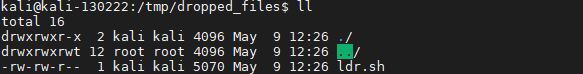 Post exploit shell script captured with Tracee