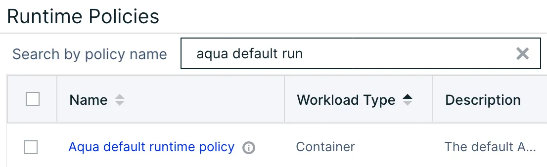 Aqua default runtime policy